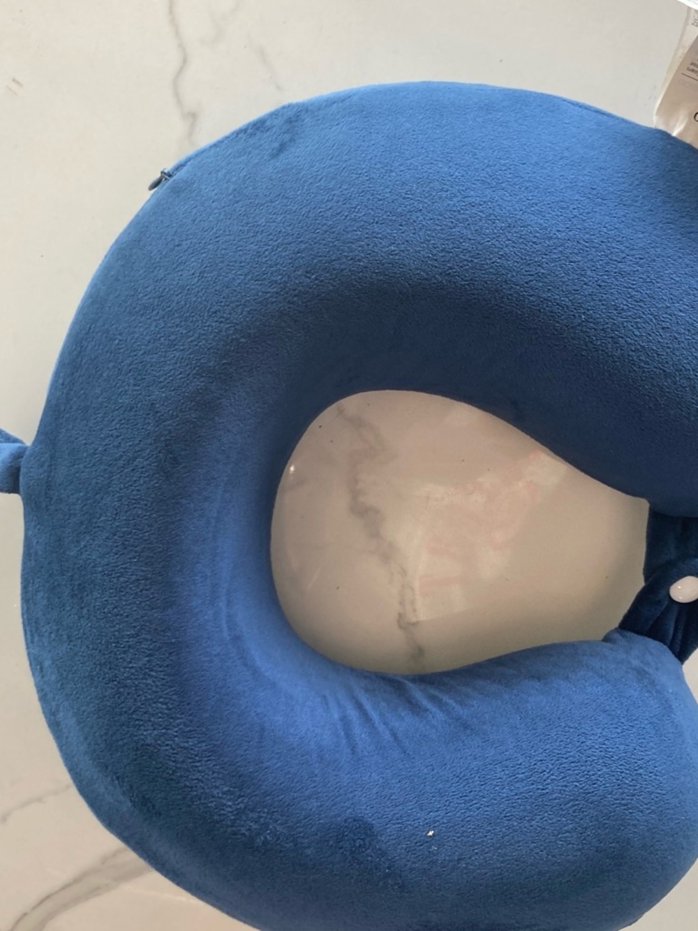 Plush U-Shape Travel Neck Pillow - Royal Blue - Picture 1 of 2